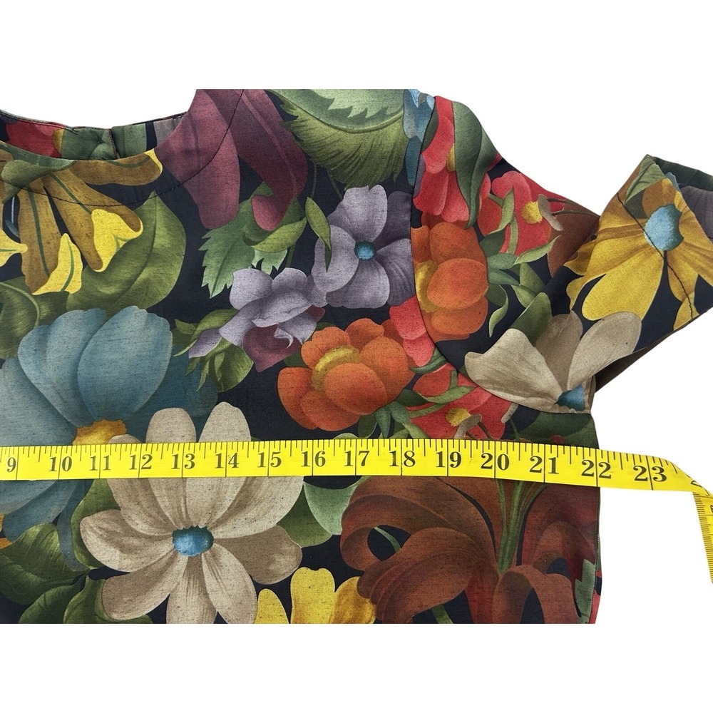 Alfred Dunner Multicolor Floral Blouse Size 14 Petite With 80s Shoulder pads - Picture 3 of 4